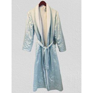Liliana Ranconesi Light Blue Quilted Robe With Belt Pockets Made in Italy - M